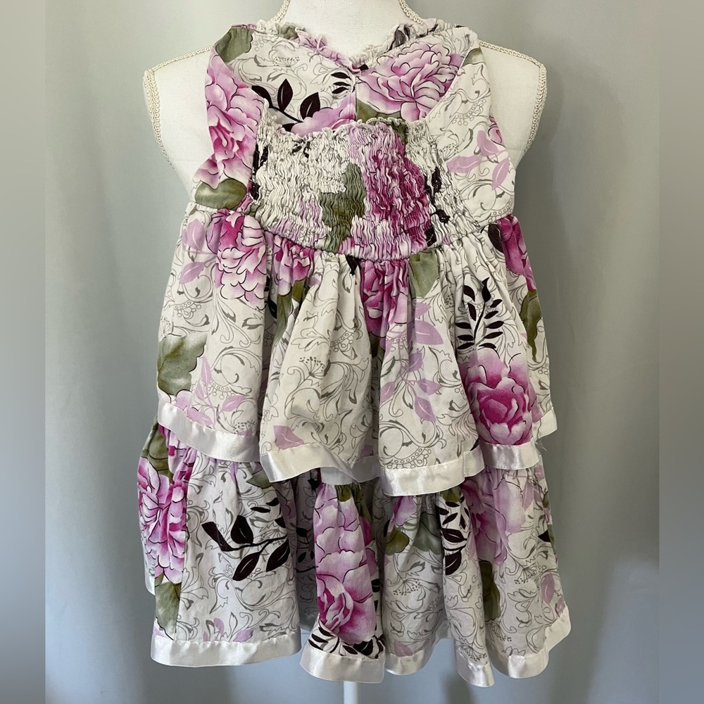🩷3/$15 Girls Floral Ruffle Dress size 8 - Picture 3 of 5